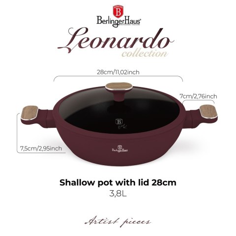 Garnek płytki 3,8 L 28cm BerlingerHaus BH-8299 Leonardo Nordic Collection