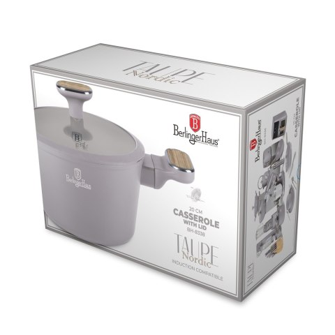 Garnek z pokrywką 20cm BerlingerHaus BH-8338 Taupe Nordic