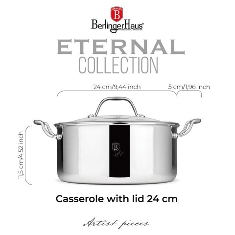 Garnek z pokrywką 24 cm BerlingerHaus Eternal Collection BH-8509