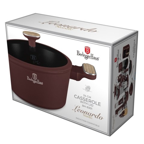 Garnek z pokrywką 24cm BerlingerHaus Leonardo Nordic BH-8301