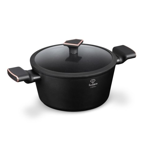 Garnek z pokrywką 24cm Fashion TV FTV-0038 Matte Black- Rose Gold