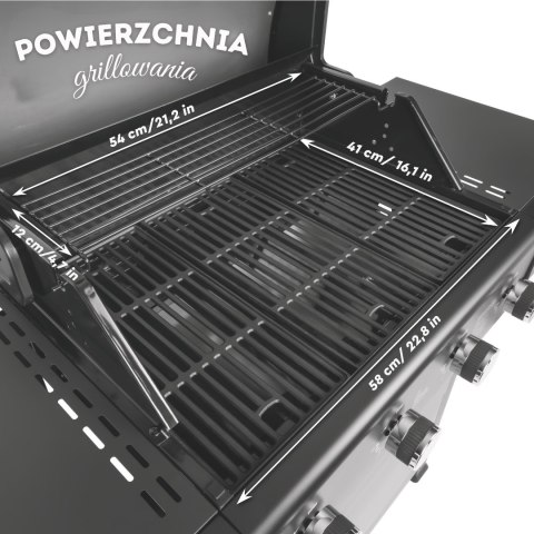 Grill gazowy ogrodowy XXL BerlingerHaus z rusztem żeliwnym BH-8605