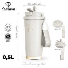 Kubek termiczny 0,5L Fashion TV FTV-0131 Matte Cream Gold Collection