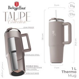 Kubek termiczny 1L BerlingerHaus Taupe Collection BH-8832