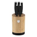Noże kuchenne | Zestaw noży w bambusowym stojaku 5 el. BerlingerHaus Matte Black BH-2753