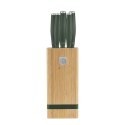 Noże kuchenne | Zestaw noży w bambusowym stojaku 5 el. BerlingerHaus Matte Green Collection BH-2751
