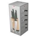 Noże kuchenne | Zestaw noży w bambusowym stojaku 5 el. BerlingerHaus Matte Green Collection BH-2757