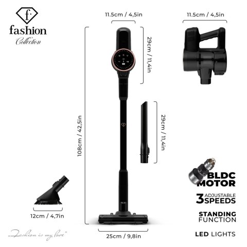 Odkurzacz bezprzewodowy FashionTV FTV-0085 Matte Black Rose Gold