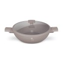 Patelnia Wok z pokrywką 30cm BerlingerHaus Taupe Collection BH-8095