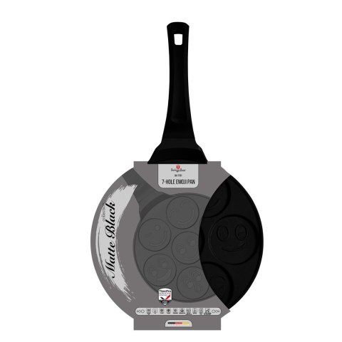 Patelnia do naleśników 26cm | Pancakes wzór emoji BerlingerHaus BH-7791 Matte Black Collection