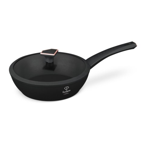 Patelnia głęboka 24 cm + pokrywka Fashion TV FTV-0030 Matte Black- Rose Gold