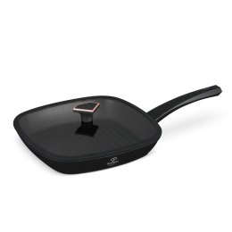 Patelnia grillowa 28cm z powłoką tytanową + pokrywką Fashion TV FTV-0034 Matte Black-Rose Gold