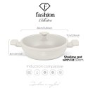 Garnek niski z pokrywką 30 cm Fashion TV FTV-0067 Matte Cream Gold