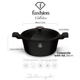 Garnek z pokrywką 28cm Fashion TV FTV-0039 Matte Black- Rose Gold