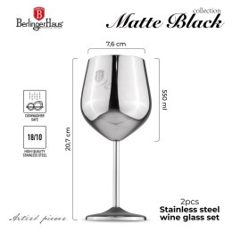 Metalowy kieliszek do wina - stal nierdzewna BerlingerHaus BH-8661|OUTLET