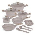 Zestaw 15 el. garnki, patelnie, akcesoria BerlingerHaus BH- 8344 Taupe Nordic