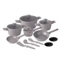 Zestaw 15el. garnki, patelnie, akcesoria BerlingerHaus Taupe BH-8111