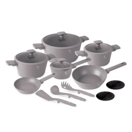 Zestaw 15el. garnki, patelnie, akcesoria BerlingerHaus Taupe BH-8111