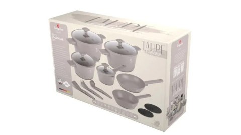 Zestaw 15el. garnki, patelnie, akcesoria BerlingerHaus Taupe BH-8111