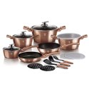 Zestaw 18 el. garnki, patelnie, przybory kuchenne BerlingerHaus BH-7034 Rose Gold