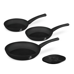 Zestaw 3 patelni + podkładka Fashion TV FTV-0044 Matte Black- Rose Gold