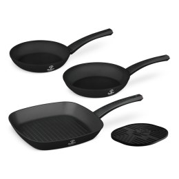 Zestaw 3 patelni + podkładka Fashion TV FTV-0045 Matte Black- Rose Gold