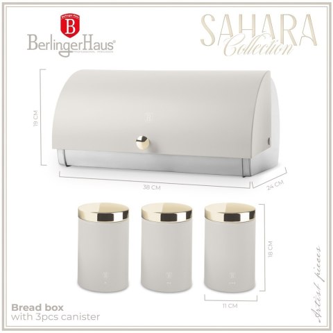 Zestaw 3 pojemników i chlebak BerlingerHaus BH-6739 Sahara Collection