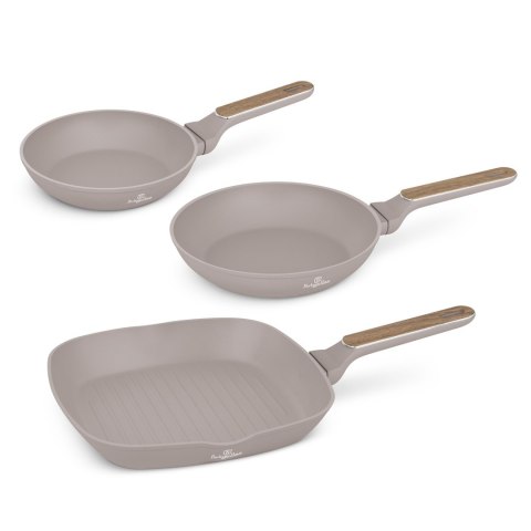 Zestaw 3 szt. patelni tytanowych, BerlingerHaus BH-8342 Taupe Nordic