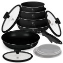 Zestaw garnków 12el. z odpinaną rączką BerlingerHaus Matte Black Collection BH-8248
