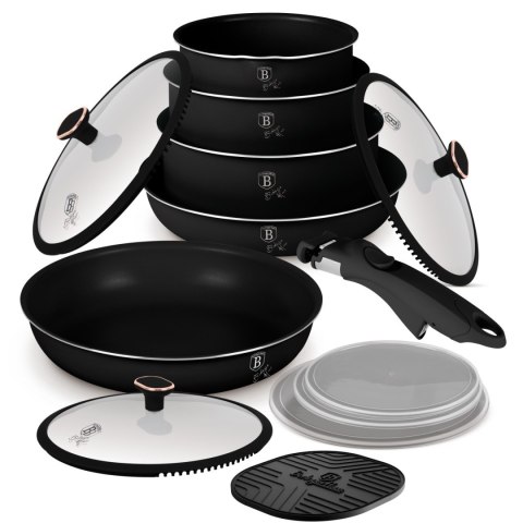 Zestaw garnków 13 el. z odpinaną rączką BerlingerHaus BH-8419 Black Rose Collection