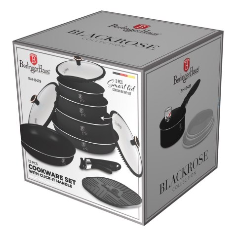Zestaw garnków 13 el. z odpinaną rączką BerlingerHaus BH-8419 Black Rose Collection