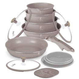 Zestaw garnków 13 el. z odpinaną rączką BerlingerHaus BH-8422 Taupe Nordic Collection