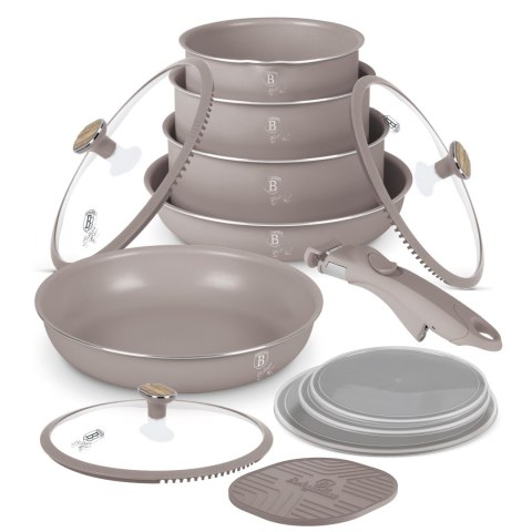 Zestaw garnków 13 el. z odpinaną rączką BerlingerHaus BH-8422 Taupe Nordic Collection