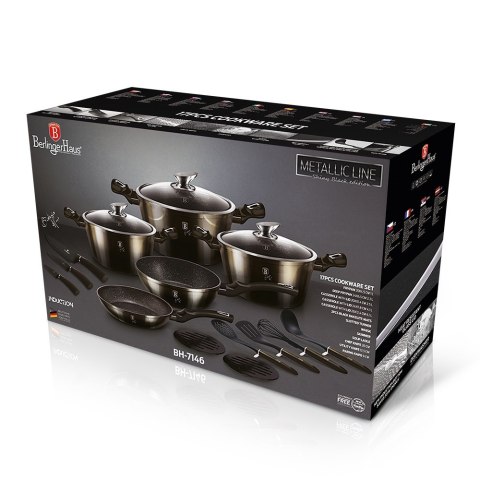 Zestaw garnków 17 el. BerlingerHaus Shiny Black BH-7146 | OUTLET