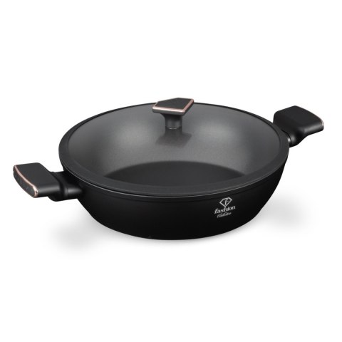 Garnek niski z pokrywką 30 cm Fashion TV FTV-0036 Matte Black- Rose Gold