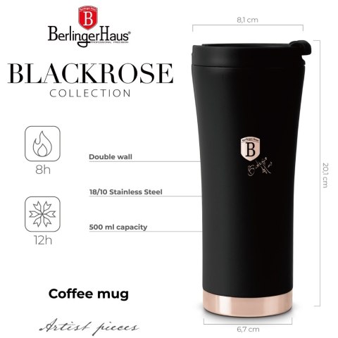 Kubek termiczny 0,5L BerlingerHaus BH-8735 Black Rose Collection