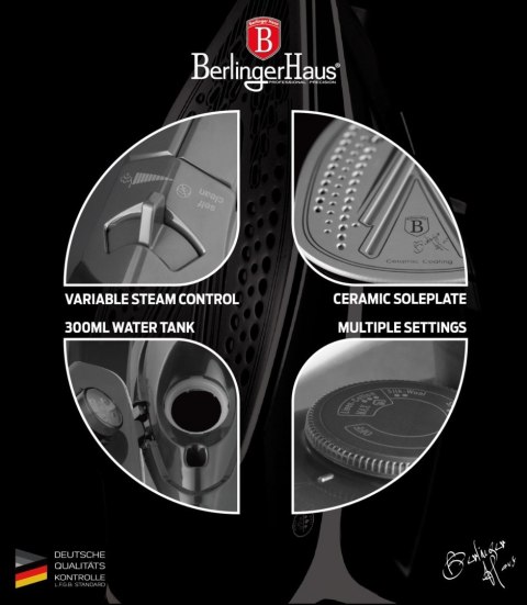 Żelazko 2200W BerlingerHaus BH-9412 Black Silver Collection | OUTLET
