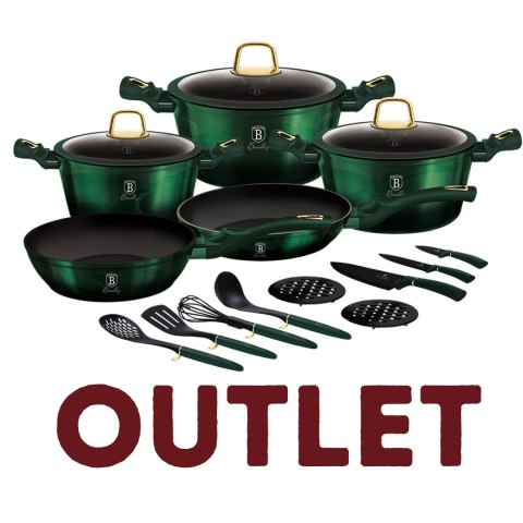 Zestaw garnków i patelni z akcesoriami kuchennymi 17el. BerlingerHaus BH-7043 | Outlet