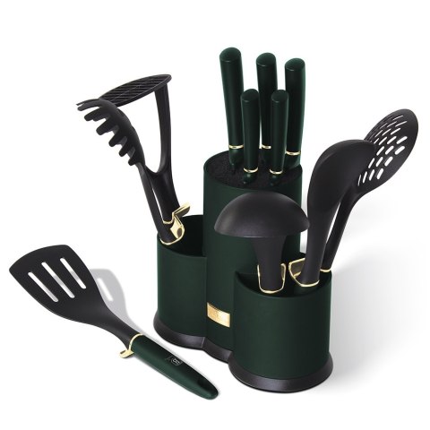 Zestaw noży i przyborów kuchennych w stojaku BerlingerHaus BH-6250 Emerald | Outlet